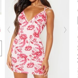 Pink Floral Bodycon Dress